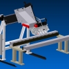 This Piston Insertion Guide Machine was created using Inventor, a 3D CAD program. The customer asked us to help them solve the problem of inserting the connecting rod/piston assembly into the engine & consistently clear the piston squirter tube which had only a 3mm pass thru clearance. We reverse engineered a working prototype to prove concept, then designed for the production version (shown).